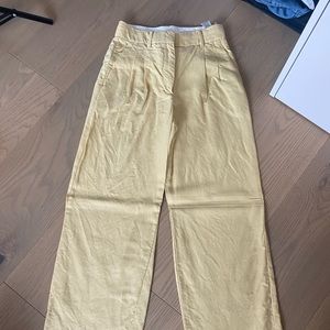 ARITZIA LINEN YELLOW PANTS - SMALL